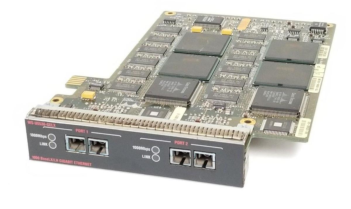 Used LOT OF 2 CISCO SYSTEMS WS-U5536-GELX ETHERNET MODULES 68-0548-02 , 73-3286-03