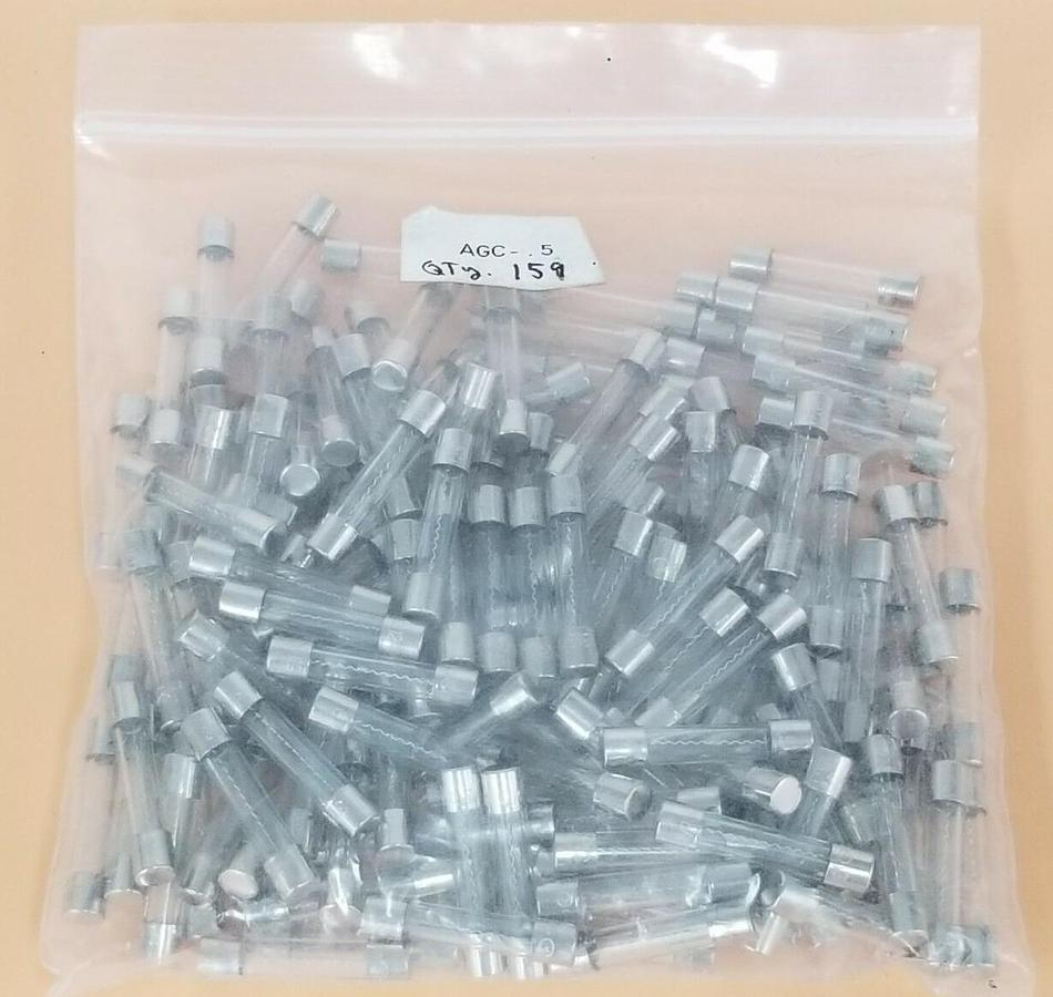 LOT OF 159 NEW COOPER BUSSMANN AGC-.5 FUSES