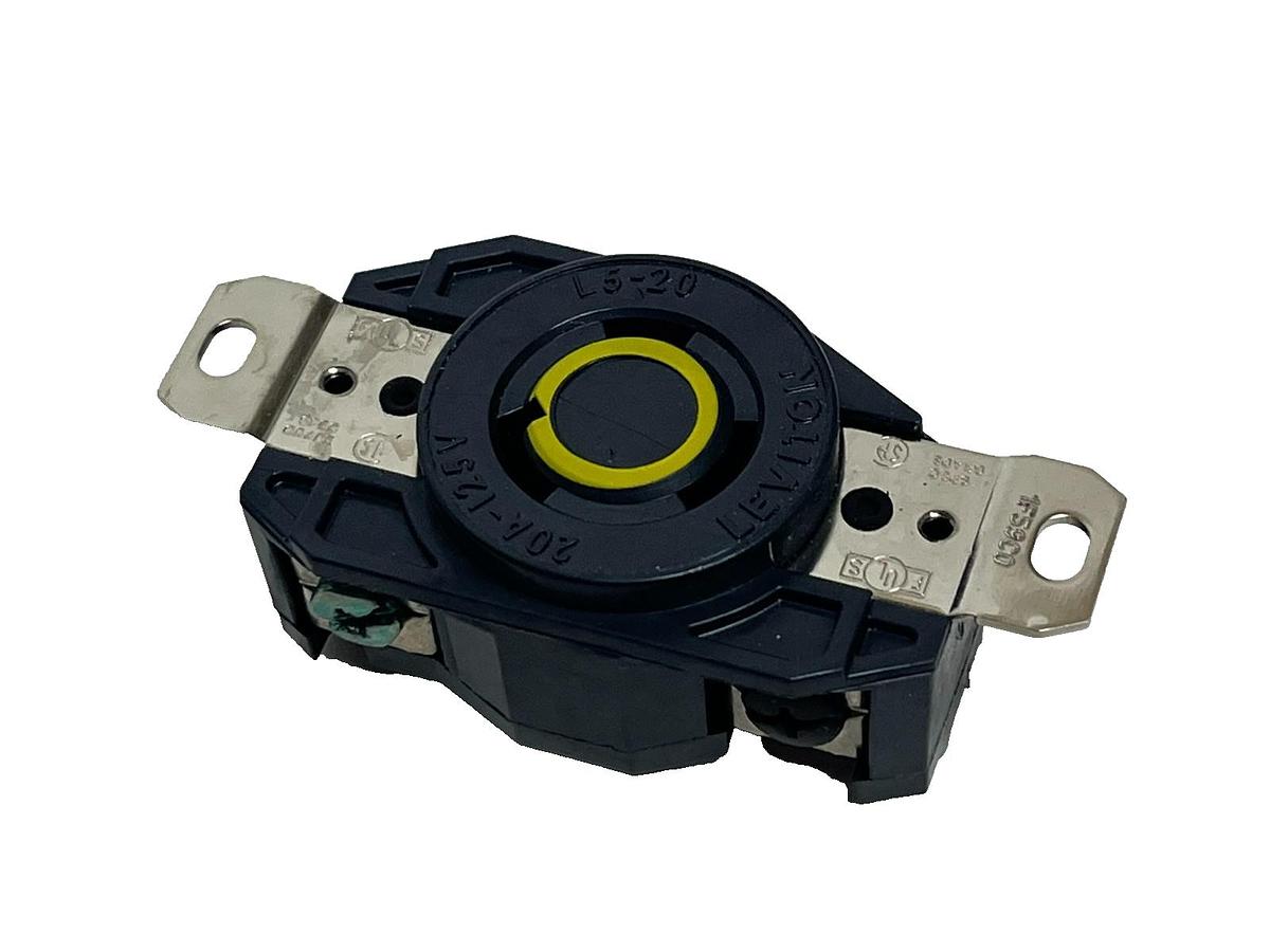 Used LEVITON L5-20 Locking Receptacle | 20A 125V | Black | NSMP