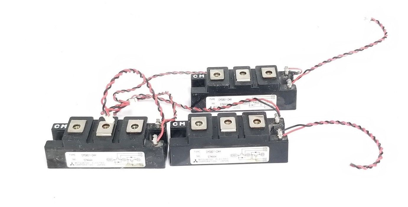 Used LOT OF 3 MITSUBISHI CM50DY-24H IGBT MODULES S7NAA4, CM50DY24H
