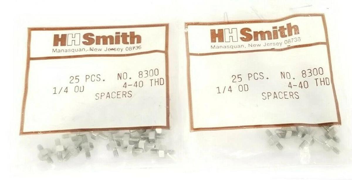 Used LOT OF 45 NEW HH SMITH NO. 8300 SPACERS 1/4 OD 4-40 THD
