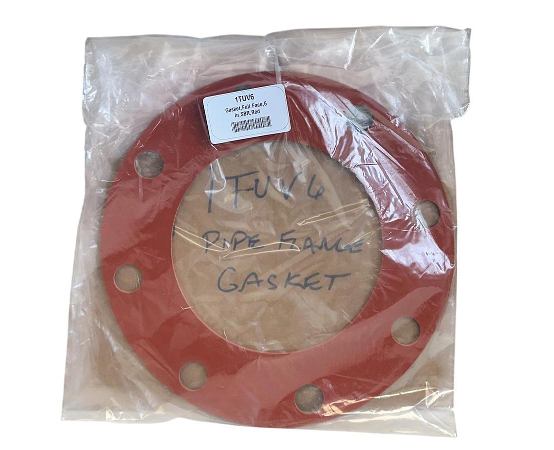 Used 2 NAPAC GRAINGER 7124FF-0150-125-0600 / 1TUV6 FULL FACE GASKETS 6'' RED SBR NSMP