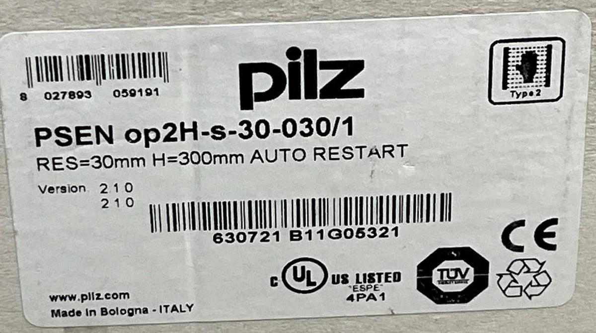 Pilz 630721 PSEN op2H-S-30-030/1 Type 2 Safety Light Curtain New Surplus