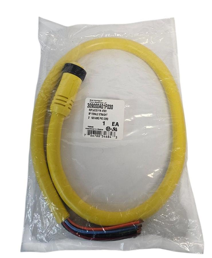 Used NEW BRAD HARRISON WOODHEAD 309000A01F030 9P FEMALE STRAIGHT CORDSET 3'