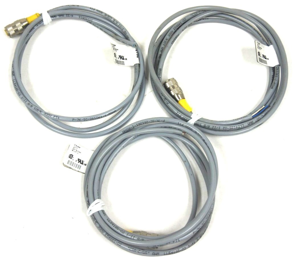 Used LOT OF 3 TURCK ELEKTRONIK U2177 EUROFAST MOLDED CORDSETS, RK 4.4T-6