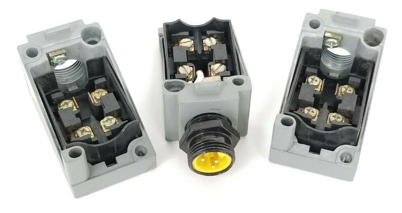 Used LOT OF 3 GENERIC LIMIT SWITCH RECEPTACLES
