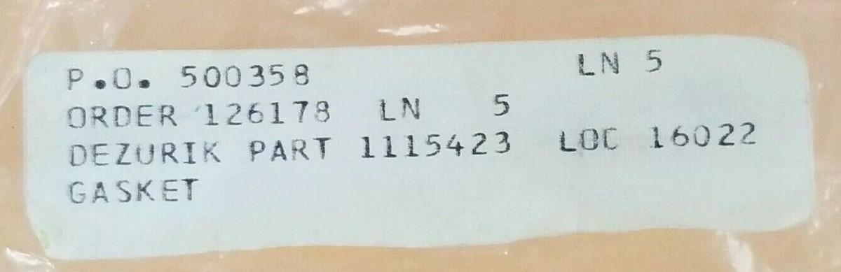 LOT OF 5 NEW DEZURIK 1115423 GASKETS