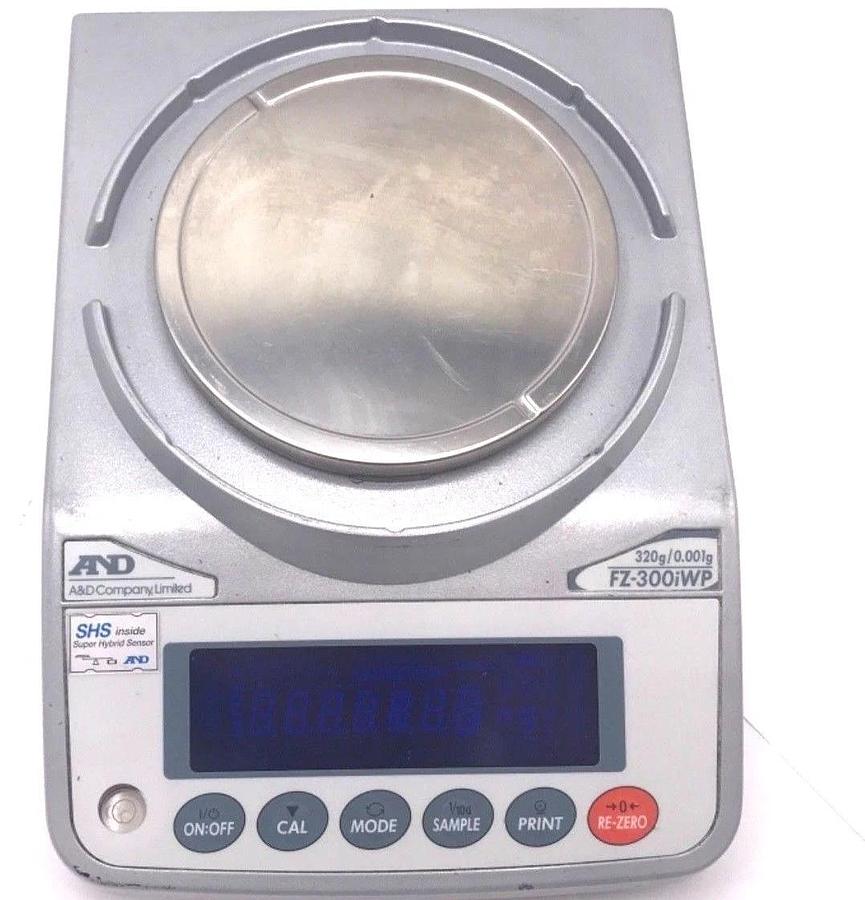 Used A&D FZ-iWP SERIES PRECISION BALANCE FZ-300iWP 320g x 0.001 g SUPER HYBRID SENSOR