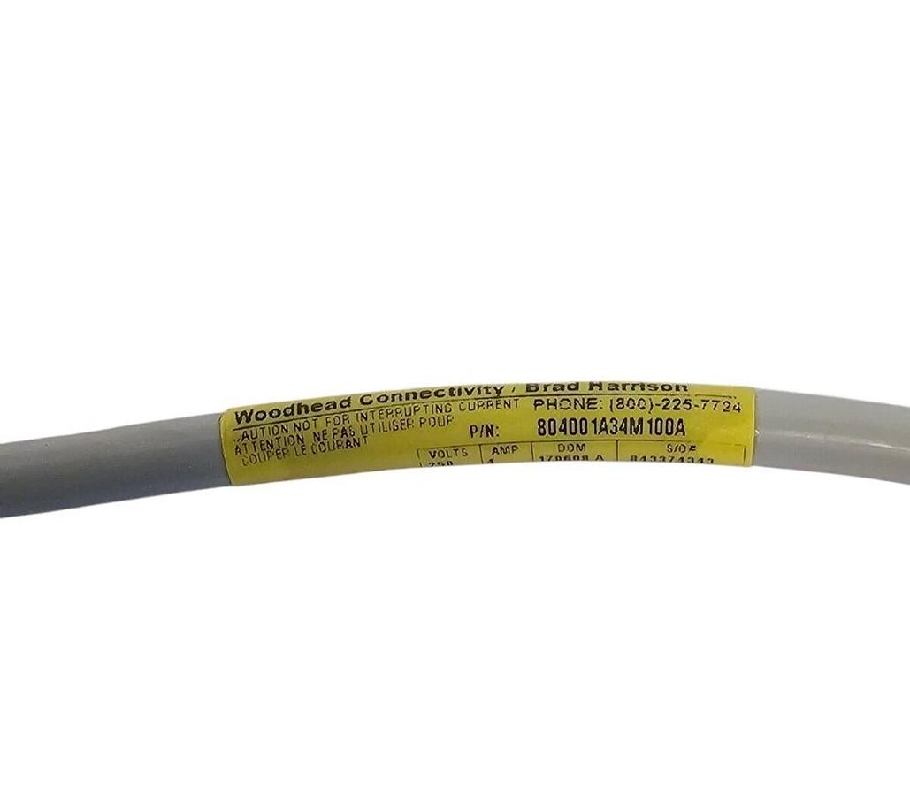 Used NEW MOLEX WOODHEAD 804001A34M100A MICRO-CHANGE CORDSET 1200652179