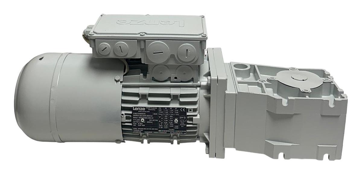 Used LENZE GKR04-2M HAR 080C42 / 15252529 / MDEMABS 080-42 GEAR MOTOR W/ BRAKE NSNP