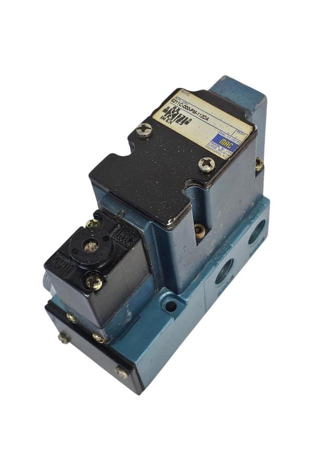 Used MAC 6211C-000-PM-112DA SOLENOID VALVE 6200 SER. 4WAY W/ PME-112DABE PILOT VALVE