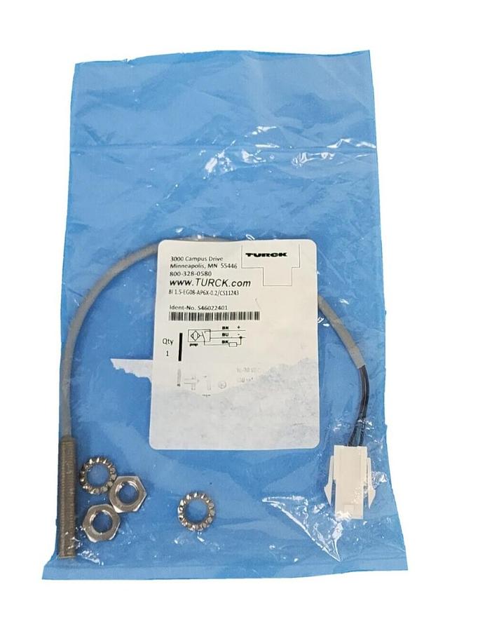 Used NEW TURCK BI1.5-EG08-AP6X-0.2/CS11243 INDUCTIVE SENSOR 10-30 VDC, S46022401