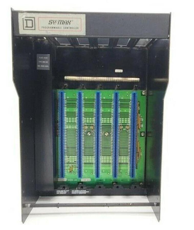 Used SQUARE D SYMAX 8030 RRK-100 SER. 03 5-SLOT REG. RACK CHASSIS ASSEMBLY 8030RRK100
