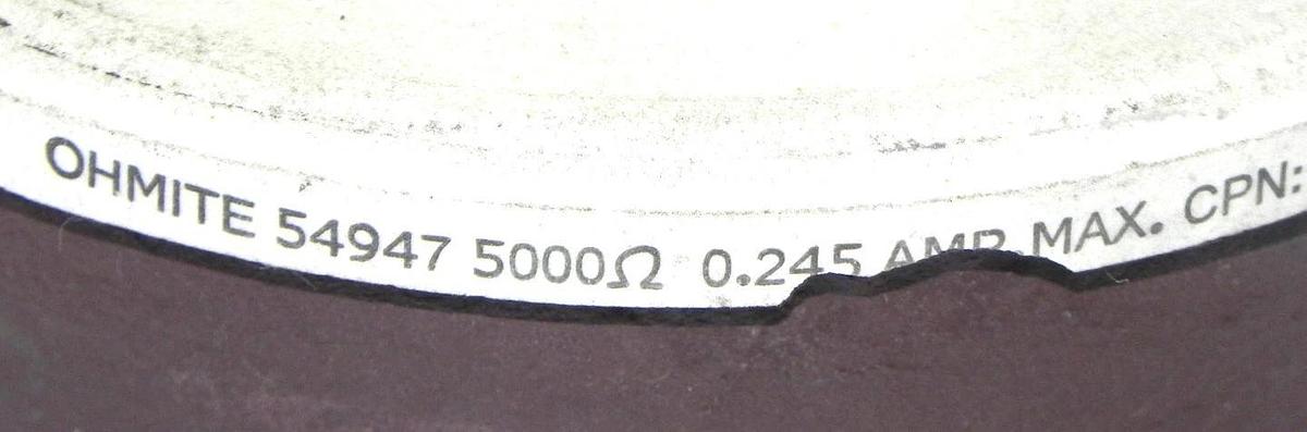 Used OHMITE 54947 RHEOSTAT 138A1068-P23 0832