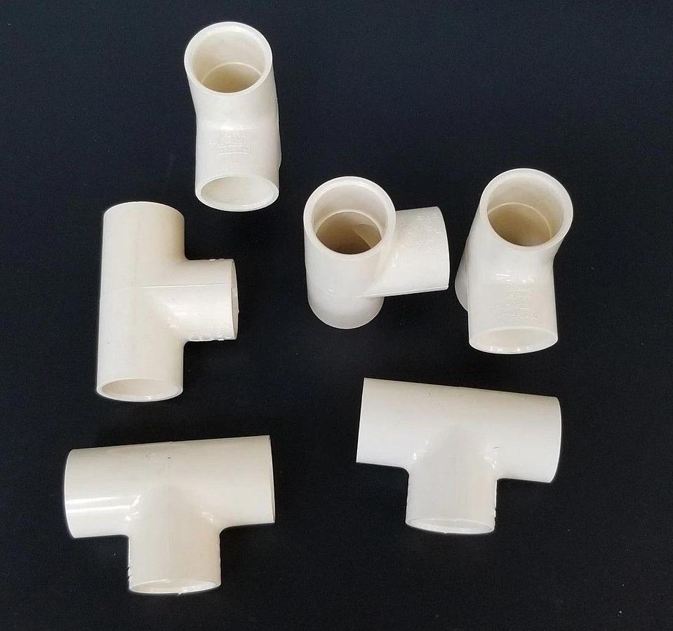 Used LOT OF 6 NEW CHARLOTTE CTS-2400 T-FITTINGS D-P846, NSF-PW, CPVC-4120, 1"