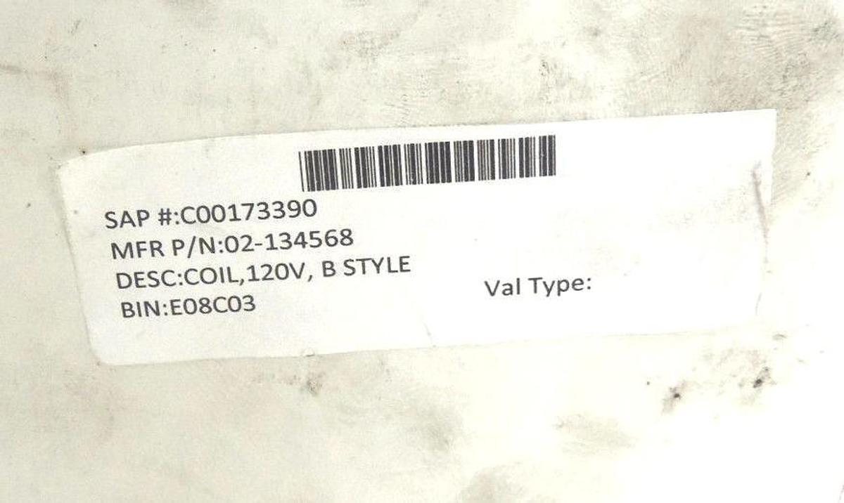 Used NIB VICKERS 02-134568 SOLENOID COIL 24VDC, 1.6AMP, 120V, B STYLE