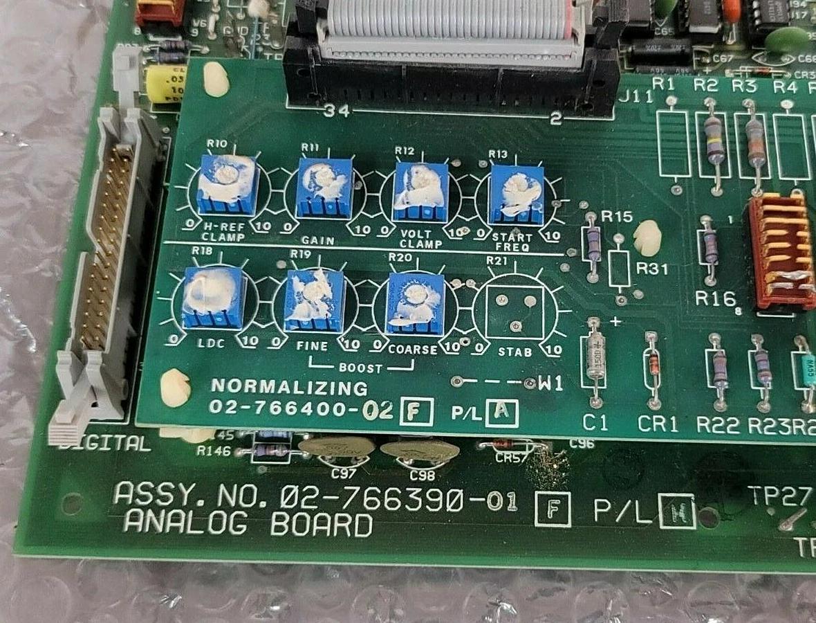 Used NIDEC CORP 02-766390-01 ANALOG BOARD W/ 02-766400-02 NORMALIZING BOARD