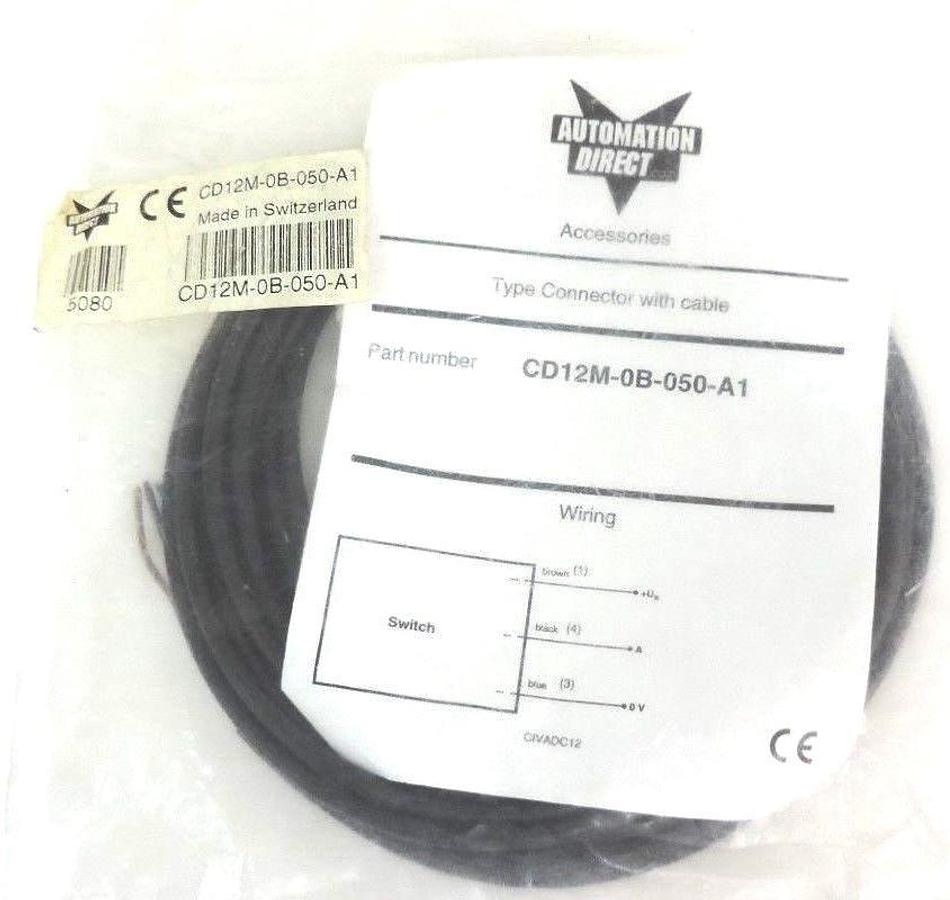 Used NIB AUTOMATION DIRECT CD12M-0B-050-A1 CONNECTOR WITH CABLE CD12M0B0540A1