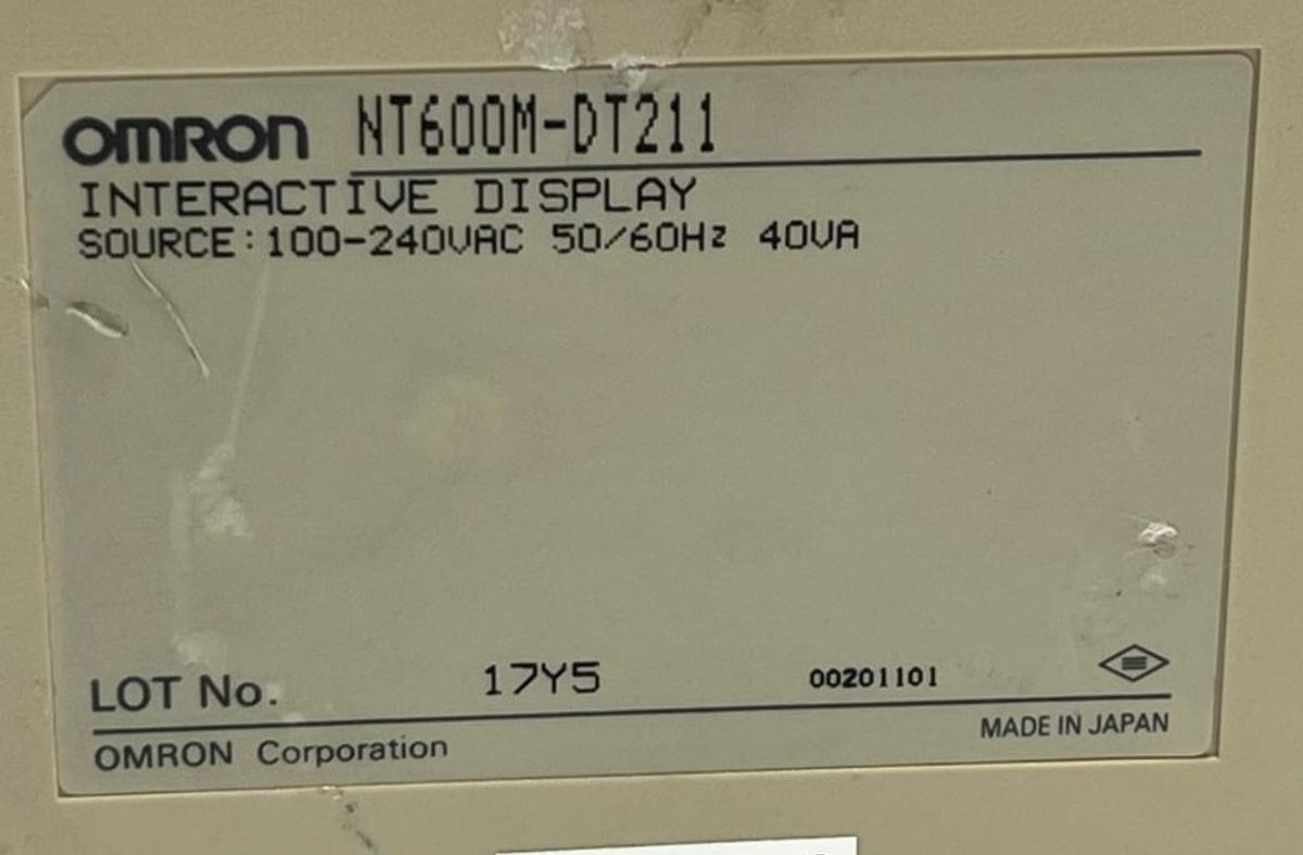 Used OMRON NT600M-DT211 10.4" Color Touch Screen HMI Panel W/ NT600M-LB122 Link Unit