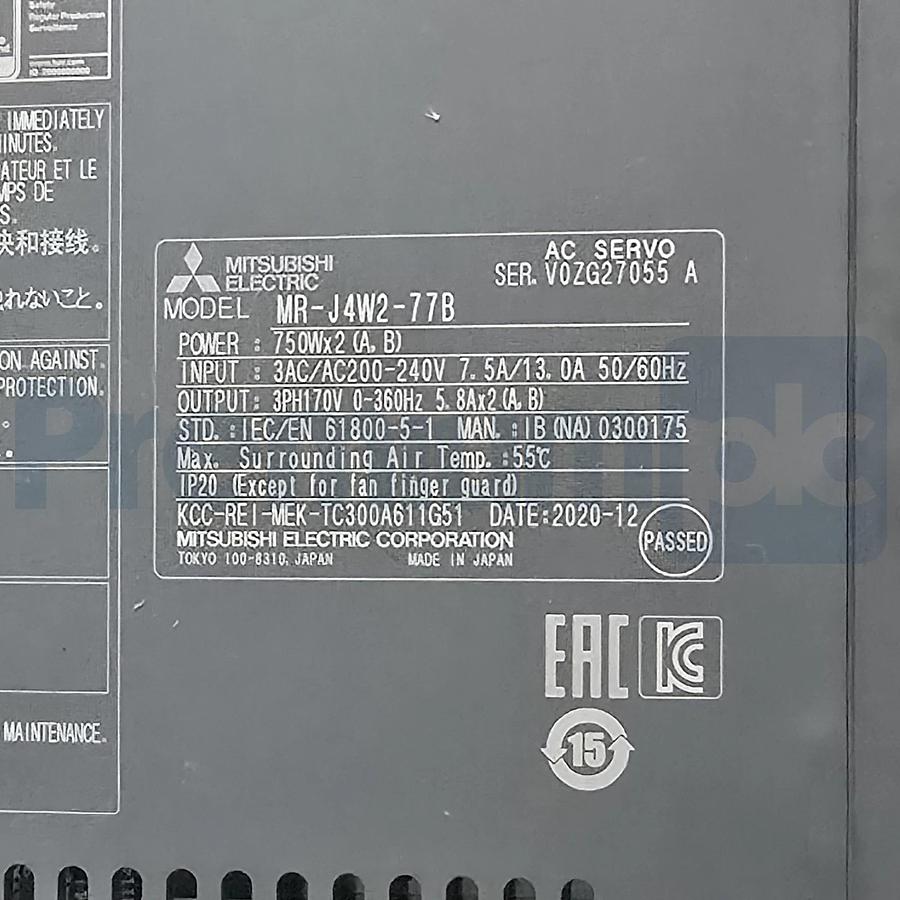 Mitsubishi MR-J4W2-77B MELSERVO-J4 2-Axis AC Servo Drive 750Wx2 200V 3Ph NEW