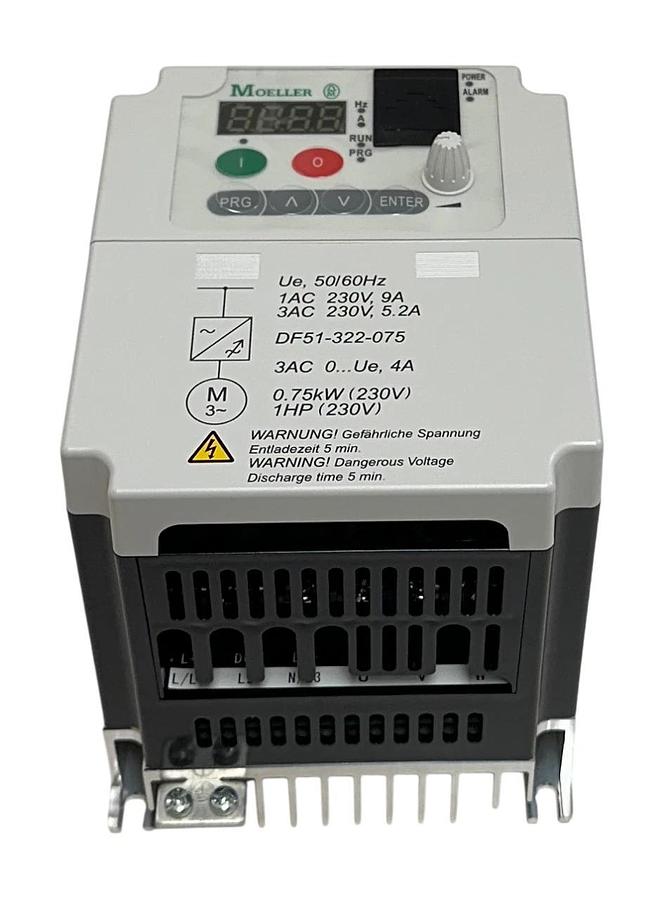 EATON MOELLER DF51-322-075 / DF51322075 FREQUENCY INVERTER 0.75kW/1HP 4A NSMP