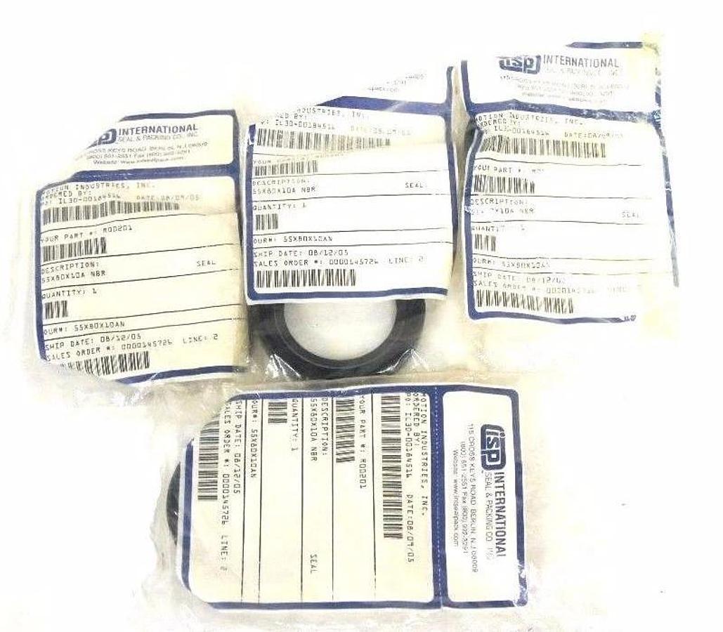 Used LOT OF 4 NEW ISP INTERNATIONAL 55X80X10 OIL SEALS 55X80X10A NBR