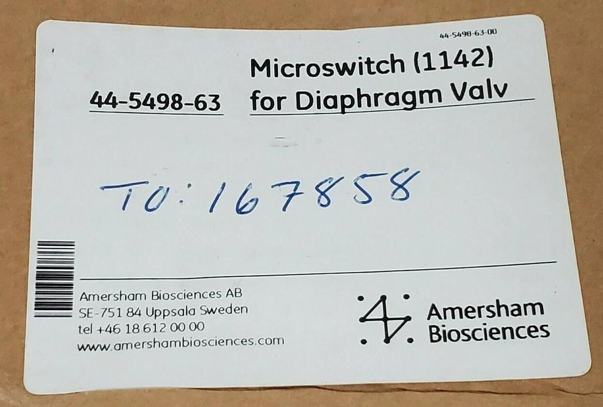 Used NIB AMERSHAM BIOSCIENCES / GEMU 44-5498-63 DIAPHRAGM MICROSWITCH 1142 TYP: 1215