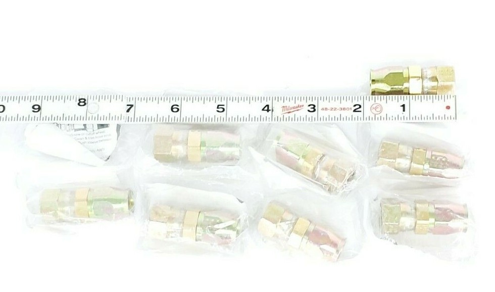 Used LOT OF 8 NEW SSP U-BUILD HOSE FITTINGS / COUPLINGS (11/16" X 9/16" X 1/2")
