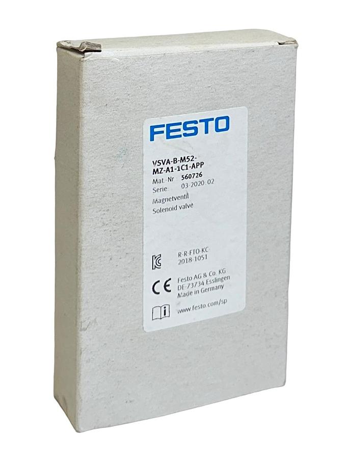 Used FESTO VSVA-B-M52-MZ-A1-1C1-APP / 560726 SOLENOID VALVE VSVA SERIES 24VDC NSMP