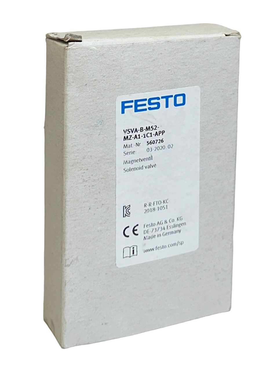 Used FESTO VSVA-B-M52-MZ-A1-1C1-APP / 560726 SOLENOID VALVE VSVA SERIES 24VDC NSMP