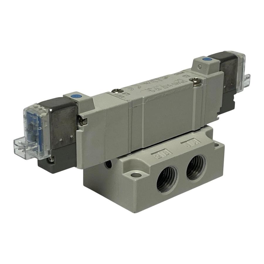 SMC SY5440-5LOZ-02-Q 5-Port Solenoid Valve 3-Pos Exhaust Center 24VDC - NSNP