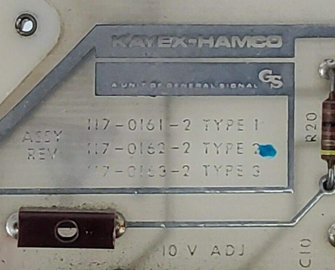 Used GENERAL SIGNAL KAYEX-HAMCO 117-0161-2 117-0162-2 117-0163-2 PC CIRCUIT BOARD