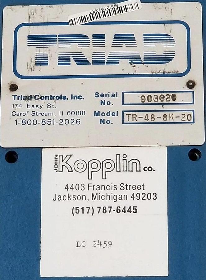 Used TRIAD CONTROLS INC. TR-48-8K-20 LIGHT CURTAIN HOUSING 48'' (HOUSING ONLY)