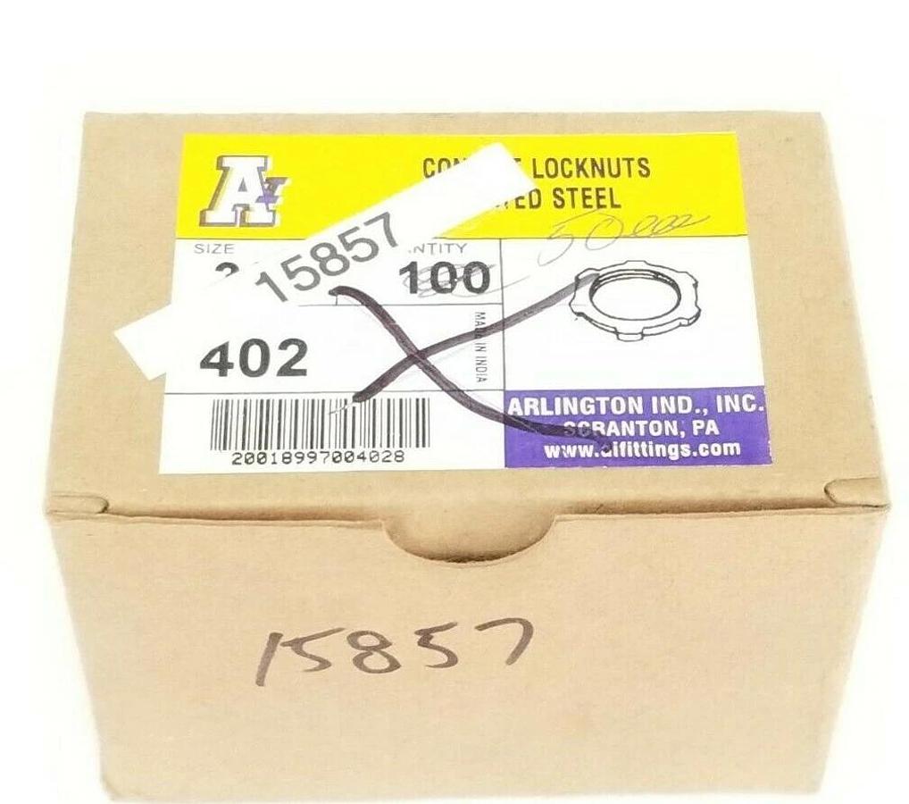 LOT OF 50 NEW ARLINGTON 402 CONDUIT LOCKNUTS PLATED STEEL 3/4'' SIZE