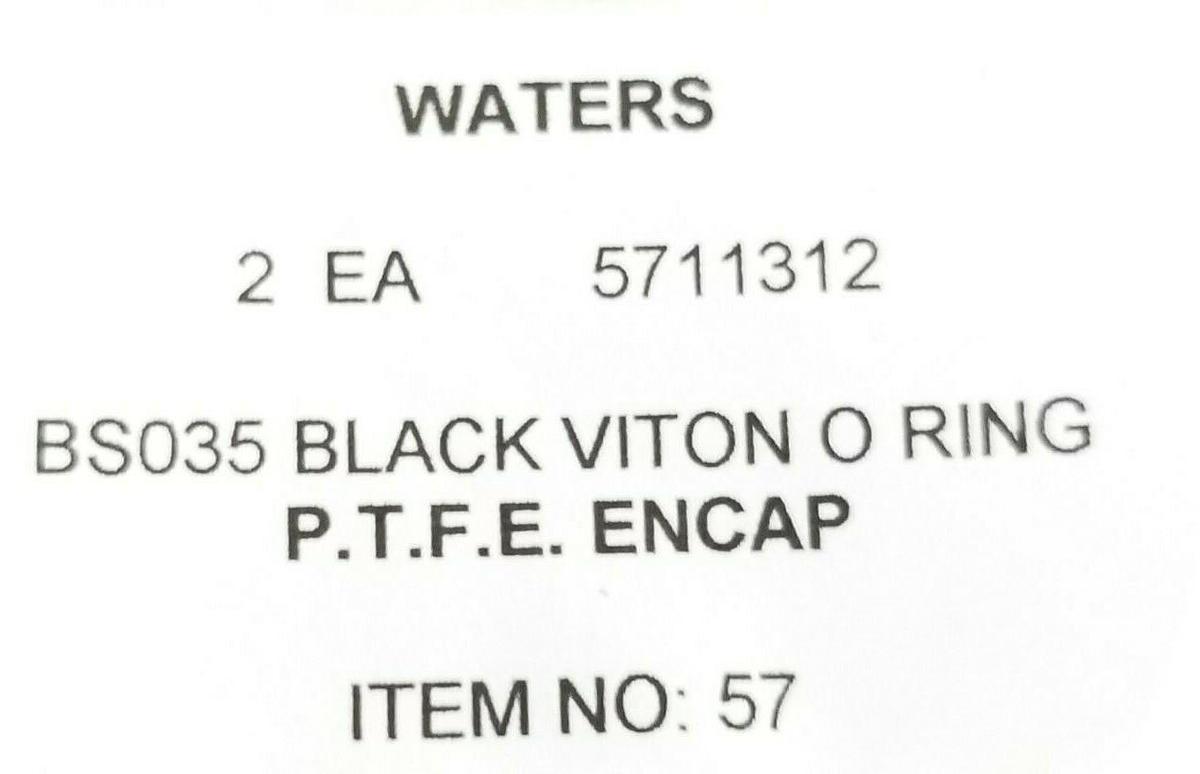 LOT OF 2 NEW WATERS 5711312 BS035 BLACK VITON O-RINGS