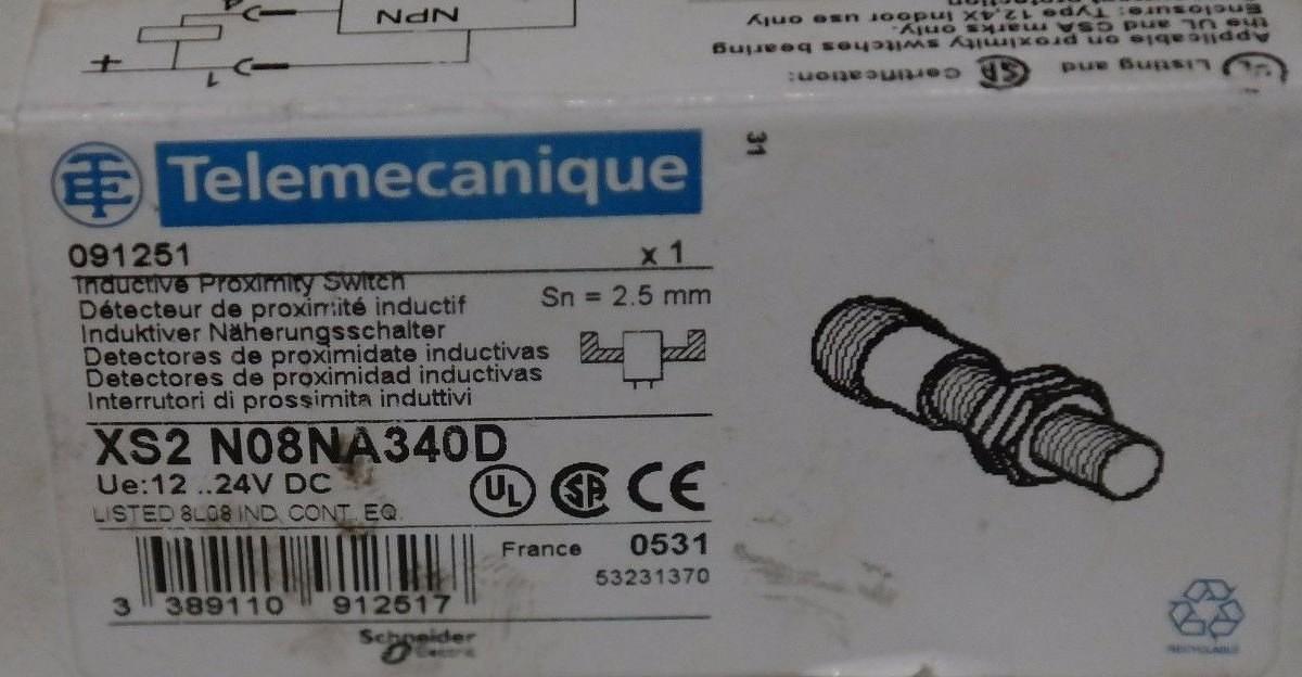 Used NIB TELEMECANIQUE XS2 N08NA340D INDUCTIVE PROXIMITY SWITCH 24VDC, XS2N08NA340D