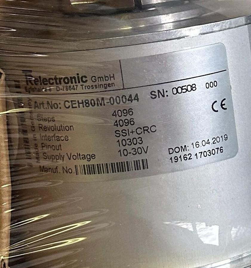 Used NEW TR ELECTRONIC CEH80M-00044 / CEH80M00044 ROTARY ENCODER 10-30V 4096 STEPS