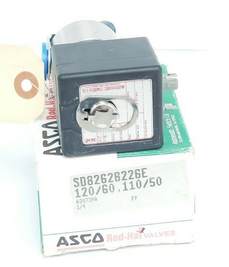 Used NIB ASCO SD8262B226E SOLENOID VALVE PIPE: 1/4'' WATTS: 16.7