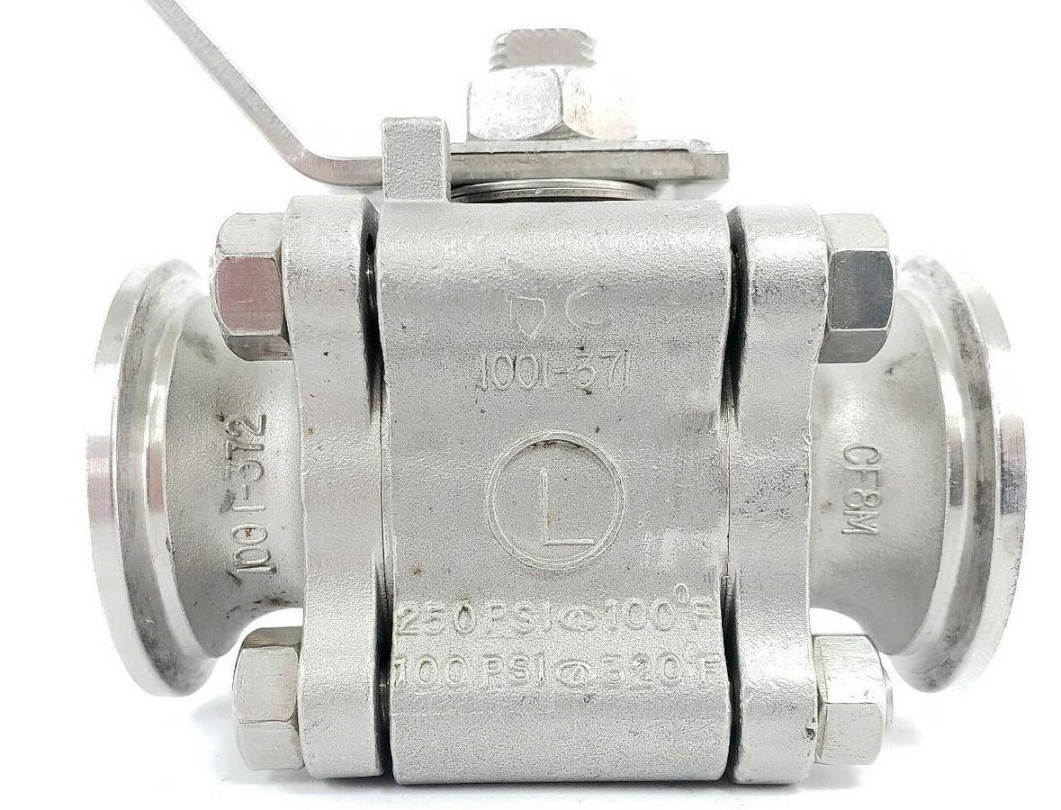 Used LADISH 1001-371 CF8M BALL VALVE 1001-372, 4308-0707-10, 250/100PSI, 100/320DEG F