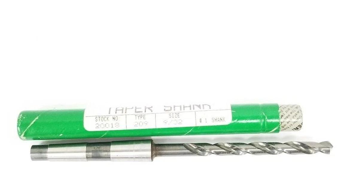 NEW PRECISION 20018 TYPE 209 HIGH SPEED STEEL TWIST DRILL TAPER SHANK, 9/32"