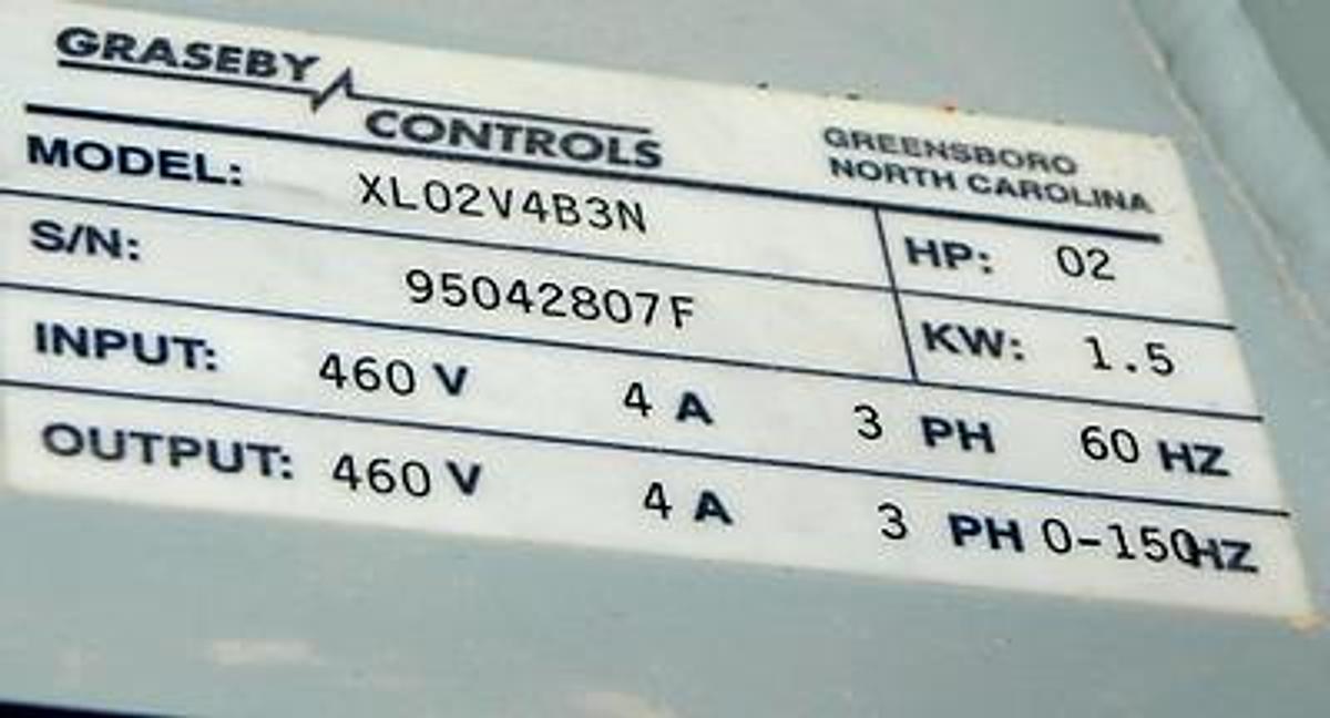 Used GRASEBY CONTROLS XL02V4B3N VARIABLE SPEED DRIVE USED