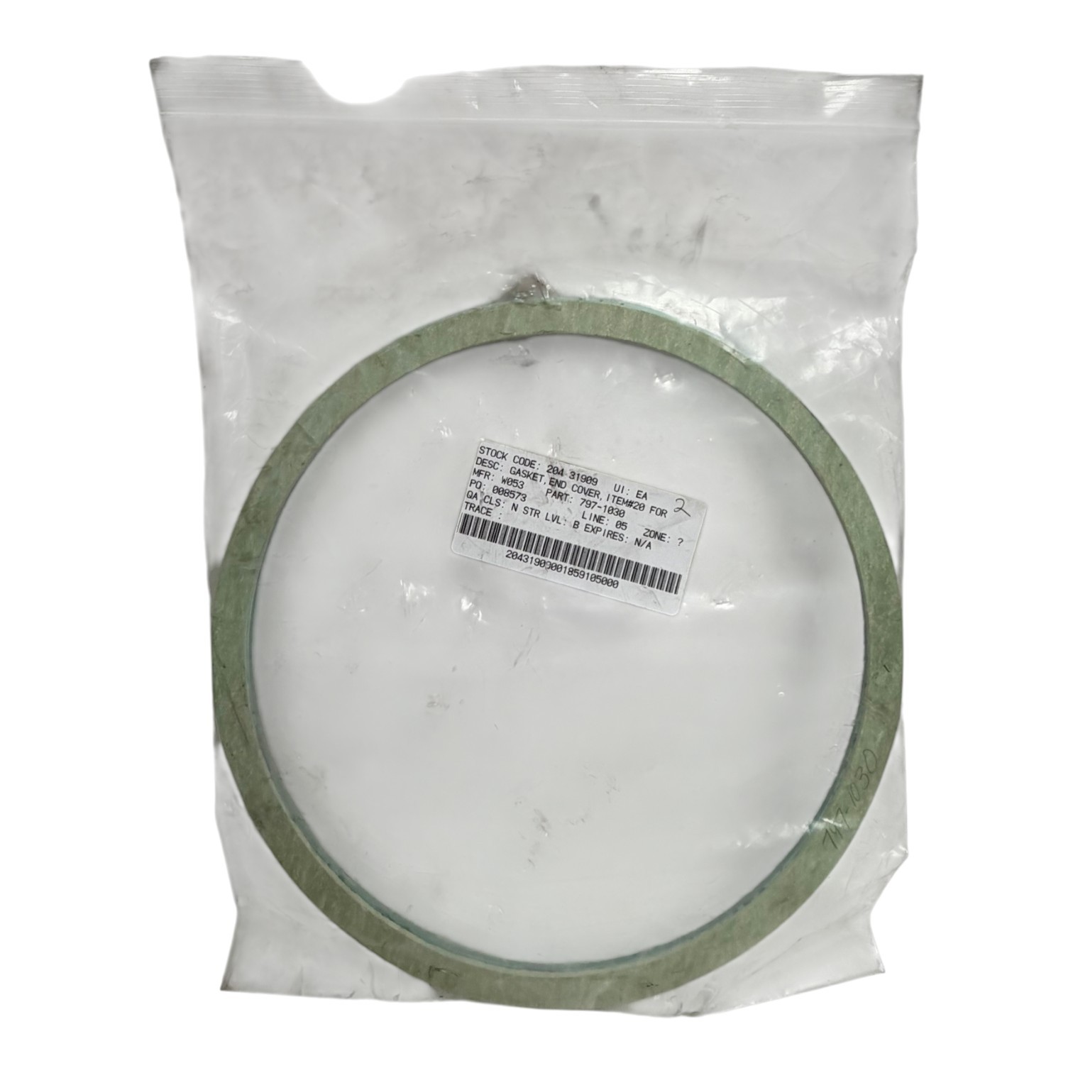 Used W053 797-1030 End Cover Flange Gaskets Item #20 - Lot of 2 New Surplus
