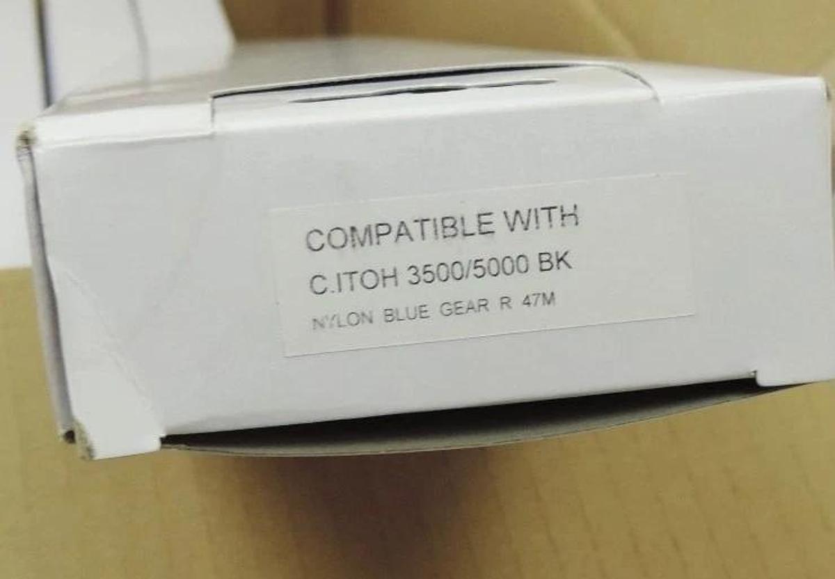 Used 19 C.ITOH 3500/5000 BK NYLON BLUE GEAR R 47M RIBBON CARTRIDGE CT3500B RFC332BWHJ