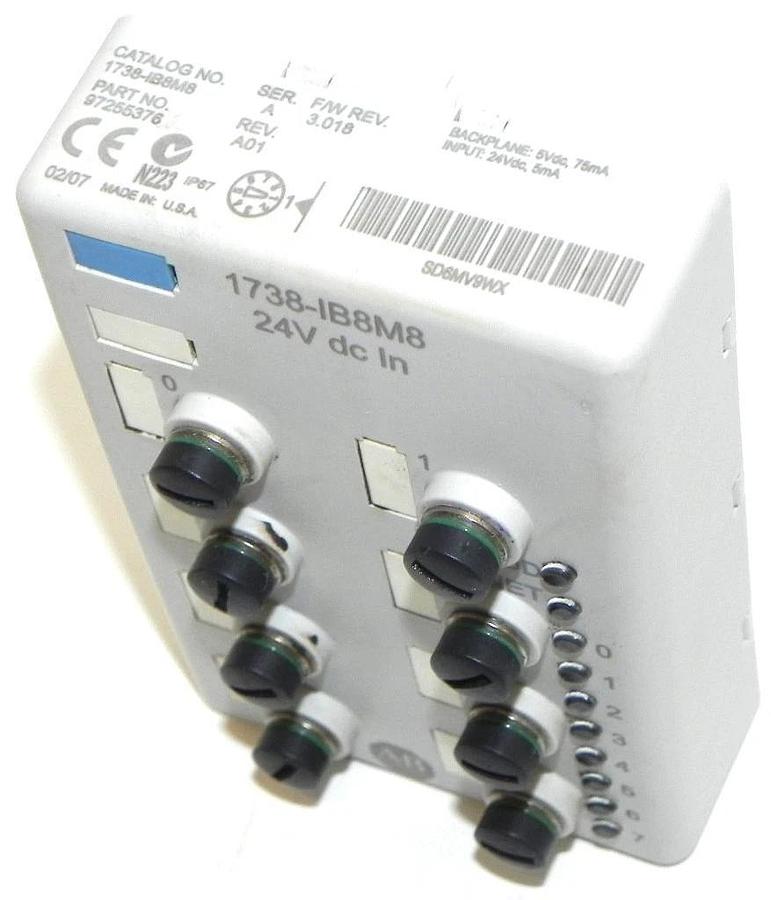 Used ALLEN BRADLEY 1738-IB8M8 ARMORPOINT 24VDC MODULE 1738IB8M8, SER. A REV. A01