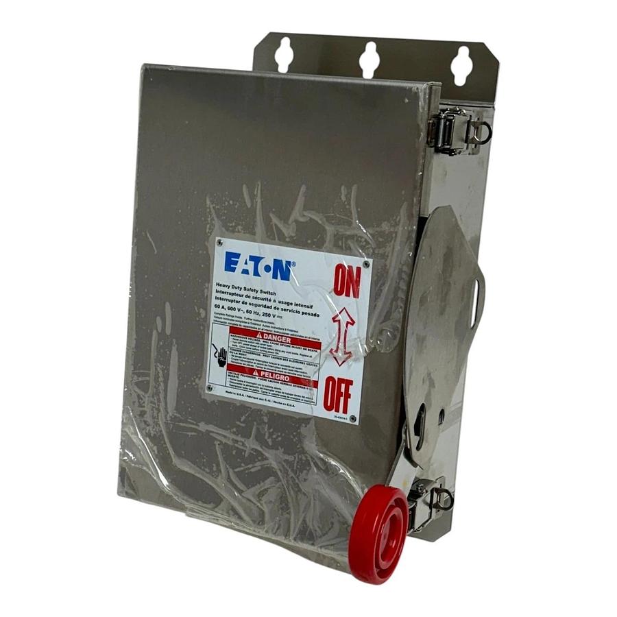 Eaton DH362UWK Heavy Duty Safety Switch 60A 3P 600V Non-Fusible NEMA 4X S.S NEW