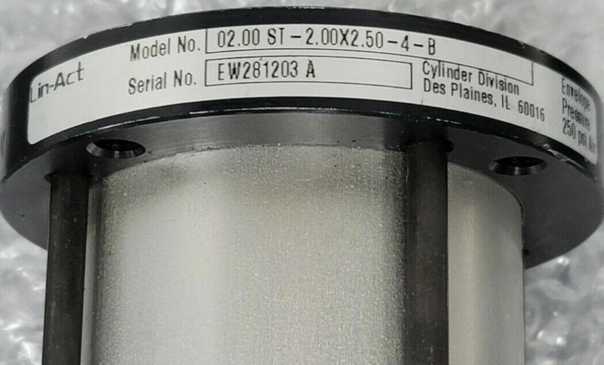 Used LIN-ACT 02.00 ST-2.00X2.50-4-B CYLINDER 250 PSI AIR