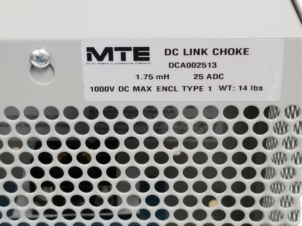 Used NIB MTE DCA002513 DC LINK CHOKE 1.75mH, 25ADC 1000VDC MAX