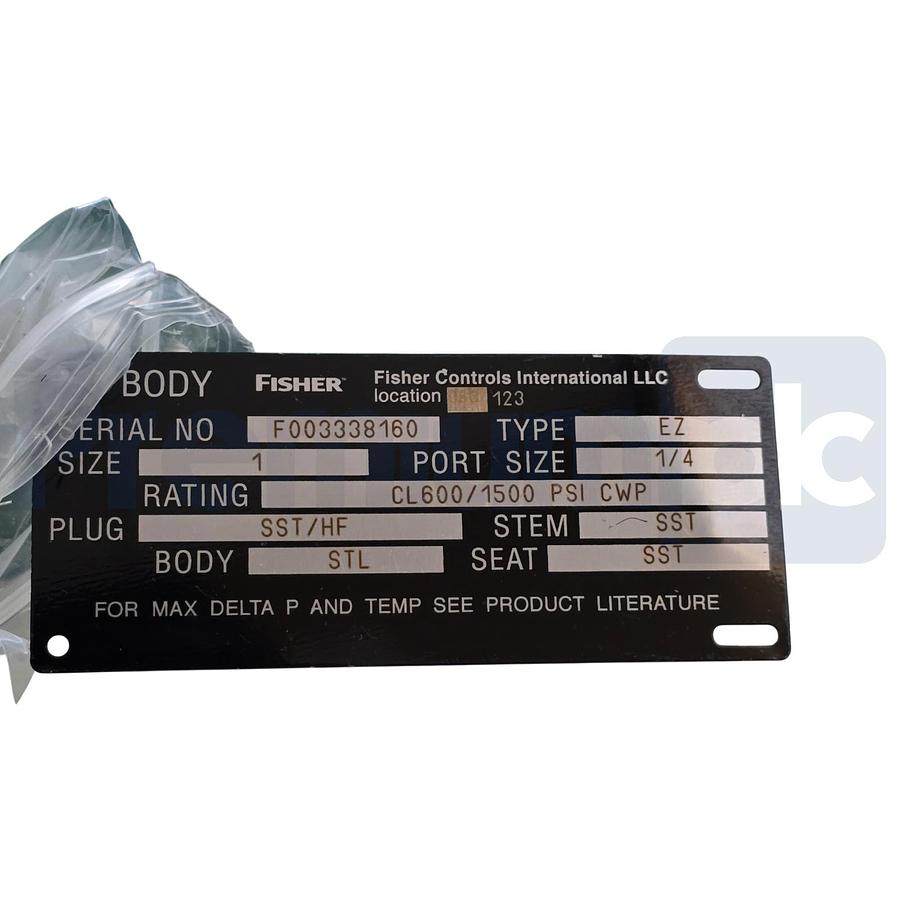 Used Fisher Type EZ 1" easy-e Globe Stem Control Valve Body STL CL600/1500PSI CWP NEW