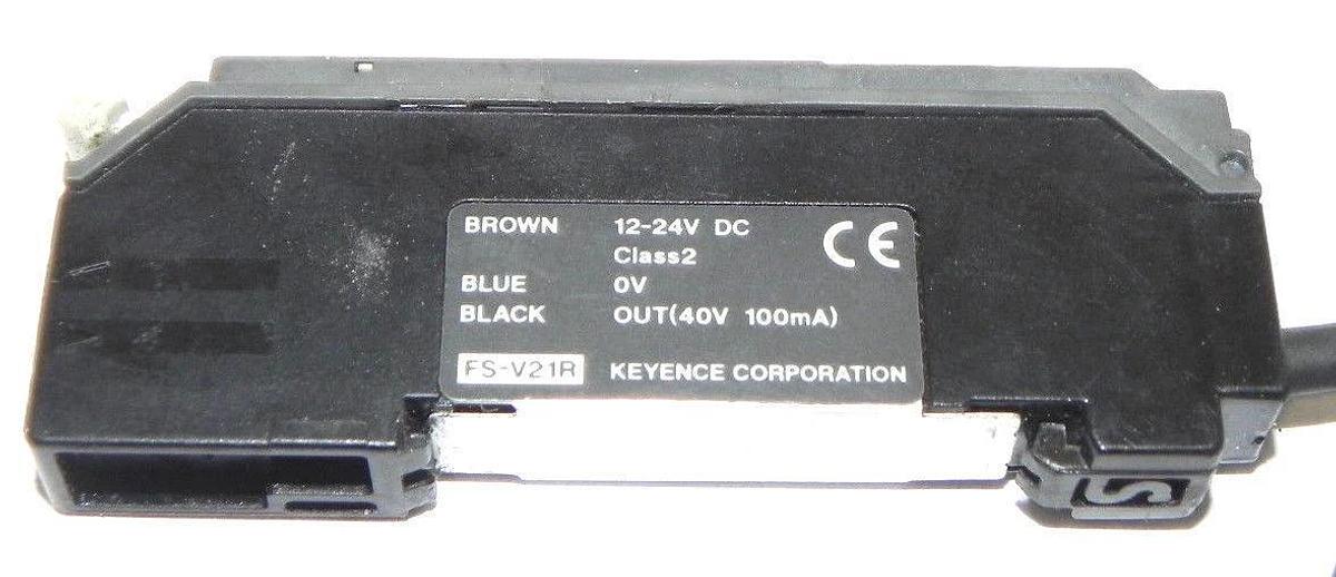 Used KEYENCE FS-V21R PHOTOELECTRIC FIBER OPTIC AMPLIFIER FSV21R, 12-24V DC