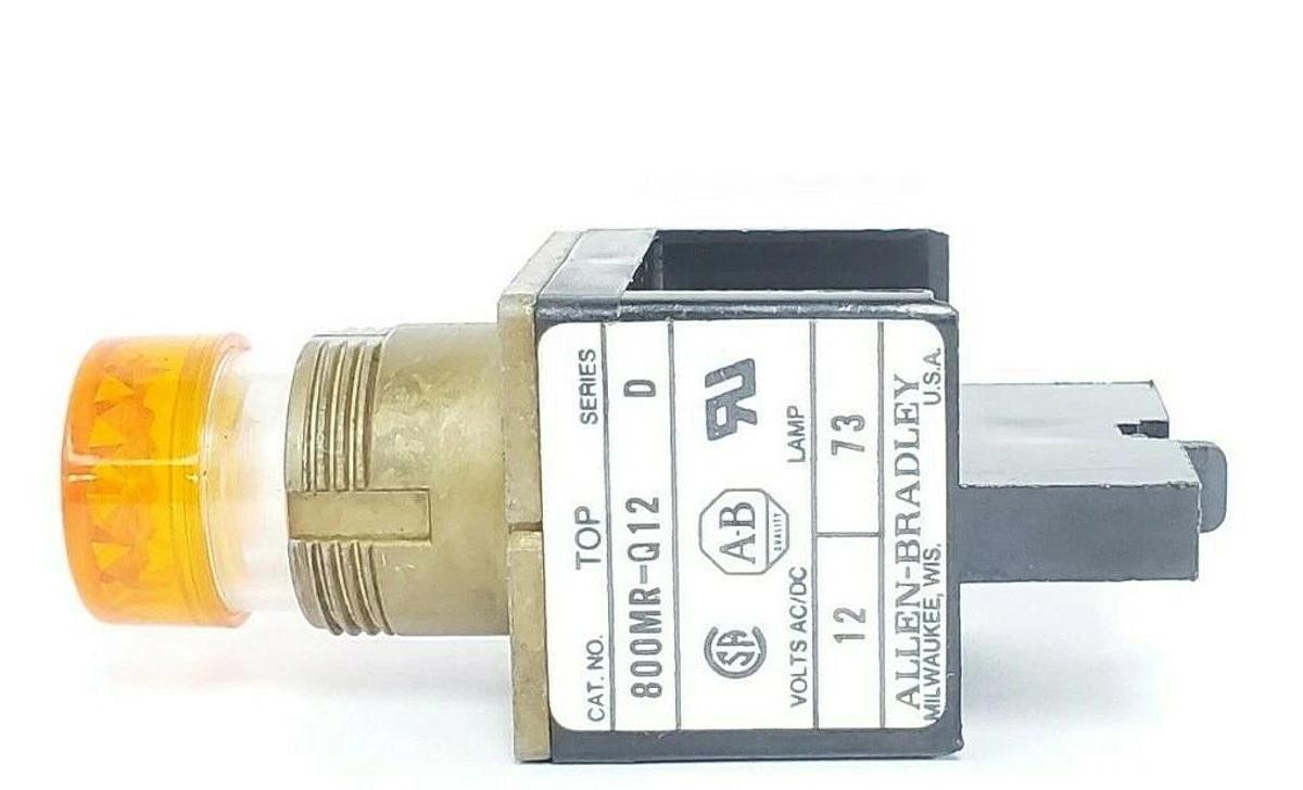 Used ALLEN BRADLEY 800MR-Q12 PILOT LIGHT 800MRQ12 SER. D 12V AC/DC AMBER